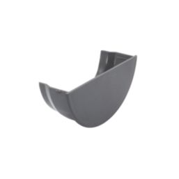 FloPlast  Half Round Internal Stop End Anthracite Grey 112mm
