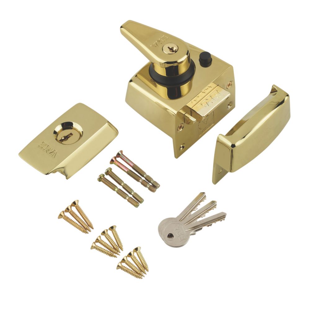 ERA 183031 Double Locking Night Latch Brass 40mm Backset Screwfix