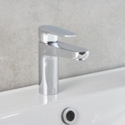 Swirl Caldew Silver 151mm Standard Round Head Mono Basin Mixer Tap  With Clicker Waste