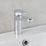 Swirl Caldew Silver 151mm Standard Round Head Mono Basin Mixer Tap  With Clicker Waste