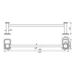 Swirl Swindale Bathroom Towel Rail Chrome 447mm x 83mm x 72mm