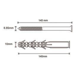 Easyfix  TX Long Expansion Frame Fixings 10mm x 140mm 12 Pack