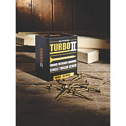 Turbo II  TX Double-Countersunk Thread-Cutting Multipurpose Screws 5mm x 70mm 100 Pack