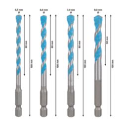 Bosch Expert Hex Shank Multi-Material Drill Bit Set 4 Pieces