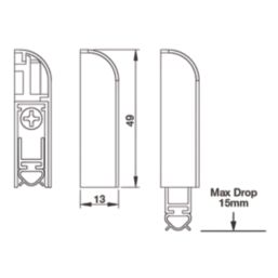 Firestop Applic Drop Down Seal Satin Anodised Aluminium 50mm x 15mm x 830mm