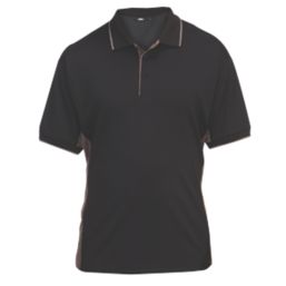 Site Barchan Moisture Wicking Polo Black X Large 48 1/2" Chest