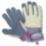 ClipGlove General Purpose  Womens Synthetic Leather Gardening Gloves Blue / Cream Small