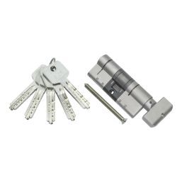 Smith & Locke Fire Rated 3 Star Diamond Thumbturn Cylinder Lock 50-40 (90mm) Satin Nickel