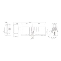 Smith & Locke Fire Rated 3 Star Diamond Thumbturn Cylinder Lock 50-40 (90mm) Satin Nickel