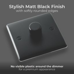 British General Nexus Metal 1-Gang 2-Way LED Dimmer Switch  Matt Black