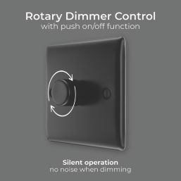 British General Nexus Metal 1-Gang 2-Way LED Dimmer Switch  Matt Black