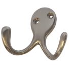Smith & Locke Double Robe Hooks Satin Nickel 55mm 5 Pack