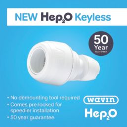 Hep2O  Plastic Push-Fit Reducing Keyless Coupler 22mm x 10mm