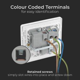 British General Evolve 13A 1-Gang SP Switched Socket Pearlescent White  with White Inserts