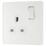 British General Evolve 13A 1-Gang SP Switched Socket Pearlescent White  with White Inserts