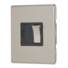 Contactum Lyric 13A Switched Fused Spur  Brushed Steel with Black Inserts