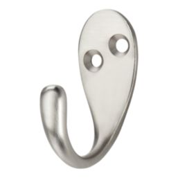 Essentials Single Hooks Satin Nickel 45mm 5 Pack