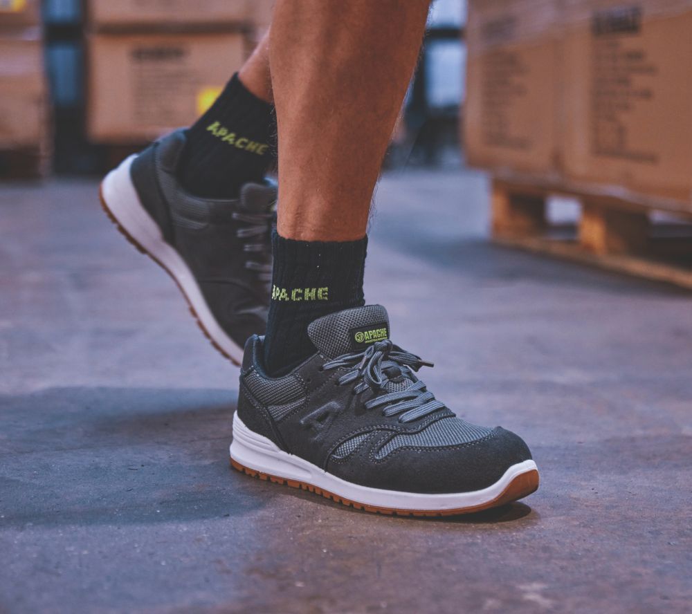 Apache Winnipeg Size Grey Safety Trainers Screwfix