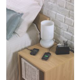 Masterplug 13A 4-Gang Unswitched Surge-Protected Extension Lead + 2.1A 2-Outlet Type A USB Charger Gloss Black 1m