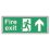 Essentials  Non Photoluminescent "Fire Exit Man Up Arrow" Sign 150mm x 400mm