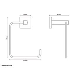 Essentials Linear Towel Ring Chrome 145mm x 88mm x 190mm