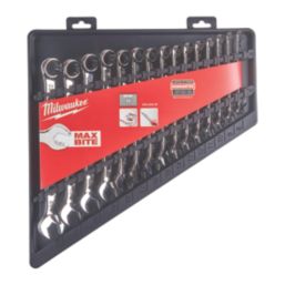 Milwaukee MAX BITE Mixed Metric Combination Spanner Set 15 Pieces