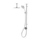 Aqualisa Optic Q Gravity-Pumped Ceiling-Fed Chrome Thermostatic Dual Outlet Exposed Smart Shower with Ceiling-Fixed Head