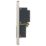 Hager  WRSO100BSB 1-Gang Dual Voltage Shaver Socket 115/230V ACV Brushed Steel with Black Inserts