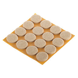 Fix-O-Moll Natural Round Self-Adhesive Parquet Gliders 22mm x 22mm 16 Pack
