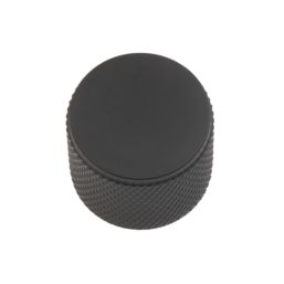 Elite Knobs & Handles Kensington Knurled Cabinet Knob Matt Black 25mm