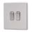 Arlec  10A 2-Gang 2-Way Light Switch  Stainless Steel
