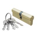 Smith & Locke Fire Rated 1 Star Double Double Cylinder Lock 45-50 (95mm) Polished Brass
