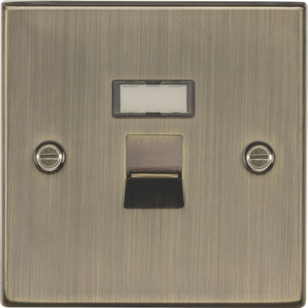 Knightsbridge 1-Gang RJ45 Ethernet Socket Antique Brass - Screwfix
