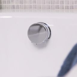 ETAL Freeflow Chrome Round Head Bath Overflow Filler Tap  With Pop-Up Waste