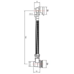 ETAL Freeflow Chrome Round Head Bath Overflow Filler Tap  With Pop-Up Waste