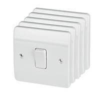 MK Logic Plus 10AX 1-Gang 1-Way Light Switch  White  5 Pack
