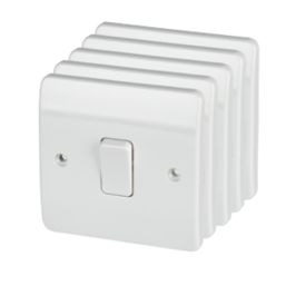 MK Logic Plus 10AX 1-Gang 1-Way Light Switches  White  5 Pack