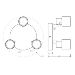 Knightsbridge  Round 3-Light Triple GU10 Ceiling Spotlight Matt Black