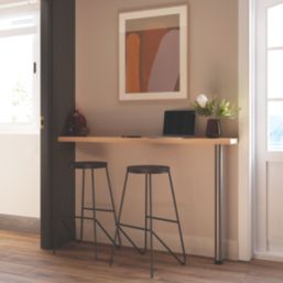 Essentials Worktop Leg Brushed Chrome 875-900mm