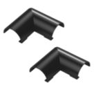 D-Line Black Micro+ Trunking Flat Bends 20mm x 10mm 2 Pack