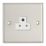 Contactum iConic 2A 1-Gang Unswitched Round Pin Socket Brushed Steel with White Inserts