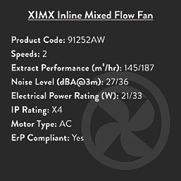 Xpelair XIMX100 4" Axial Inline Extractor Fan  240V