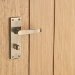 Designer Levers Victorian Fire Rated Long Straight Lever Bathroom Door Handle Pair Antique Brass