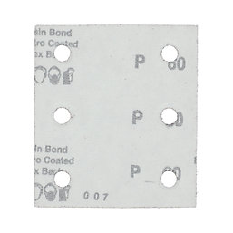 Flexovit  A203F 60 Grit 6-Hole Punched Multi-Material Sanding Sheets 114mm x 102mm 5 Pack