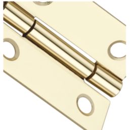 Smith & Locke Polished Brass  Door Hinge 38mm x 30mm 2 Pack