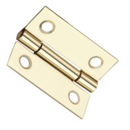 Smith & Locke Polished Brass  Door Hinge 38mm x 30mm 2 Pack