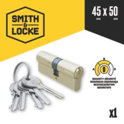Smith & Locke  6-Pin Cylinder Lock 45-50 (95mm) Brass