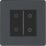 British General Evolve 2-Gang 2-Way LED Double Secondary Touch Trailing Edge Dimmer Switch  Grey with Black Inserts
