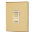 Contactum Lyric 20A 1-Gang DP Control Switch Brushed Brass  with White Inserts