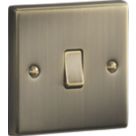 Knightsbridge  10AX 1-Gang 2-Way Light Switch  Antique Brass